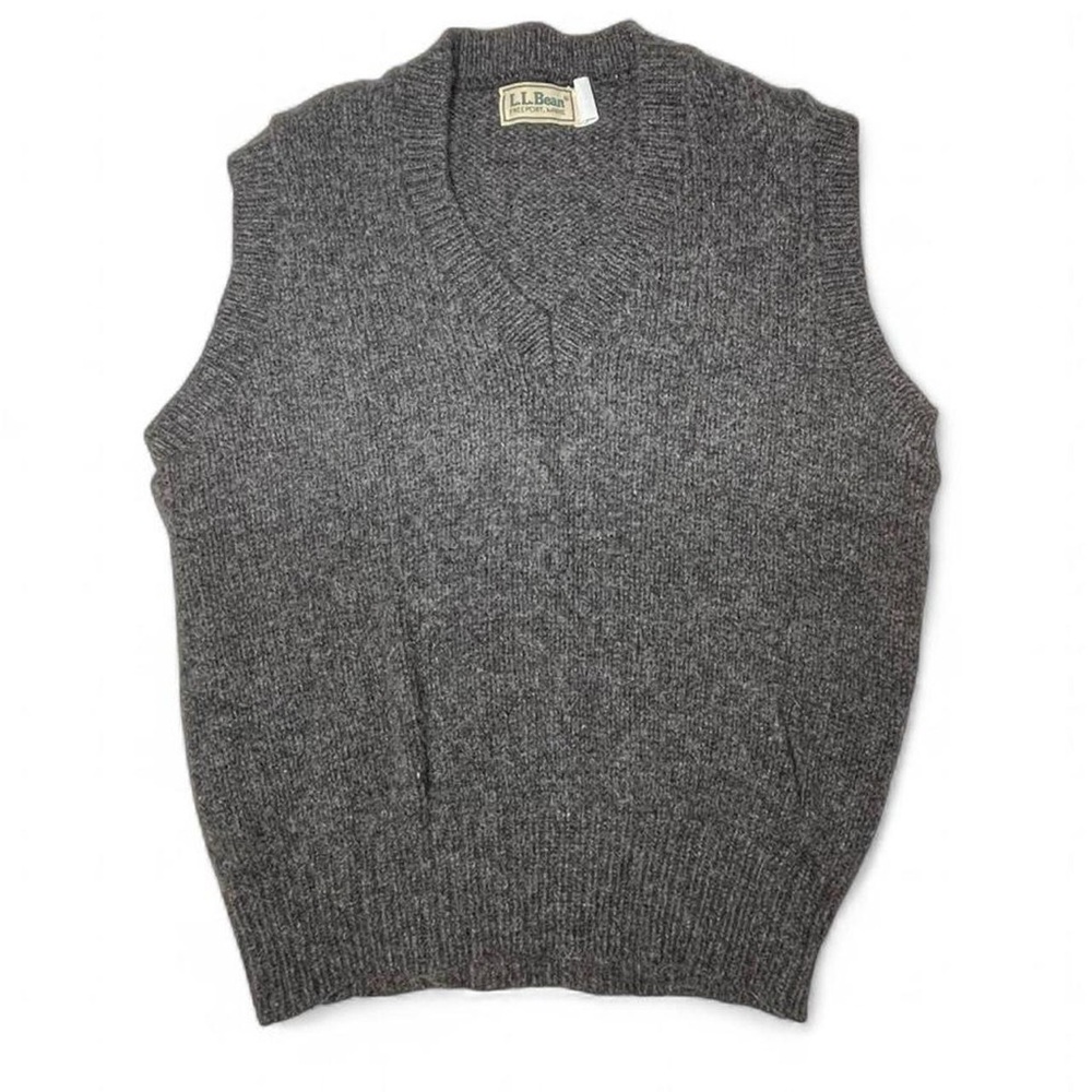 L.L. Bean Men's Charcoal V-Neck Sweater Vest